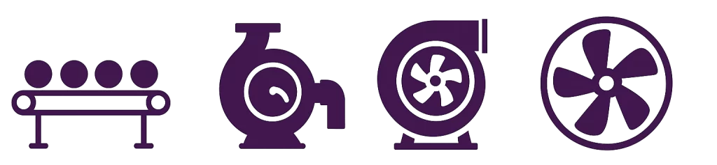 ציוד שינוע- מאווררים, מפוחים, משאבות ומסועים